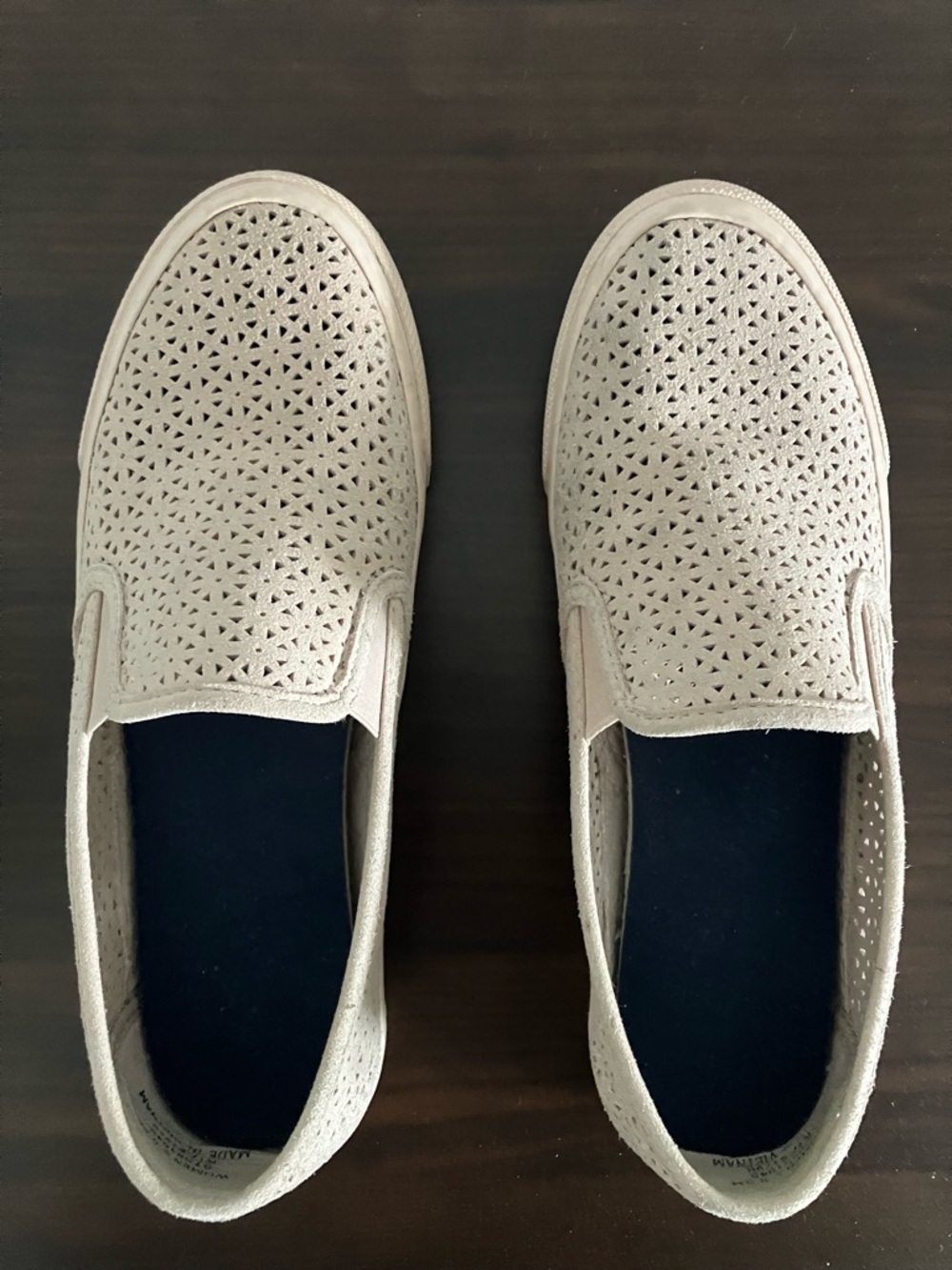 Sperry Women’s Perforated Slip-On Sneakers in Light Beige